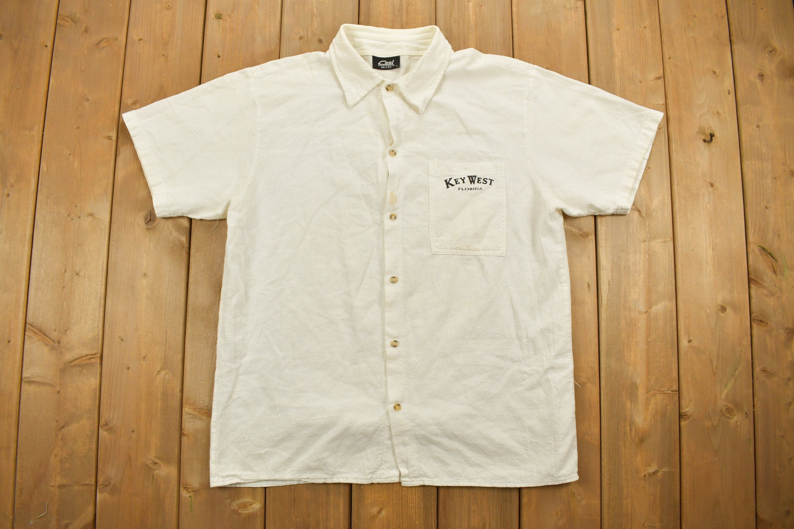 Vintage 1990s Key West Florida Short Sleeve Button Up Shirt