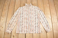 Vintage 1980s Ruffle Collar Button Up Shirt