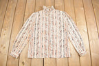 Vintage 1980s Ruffle Collar Button Up Shirt