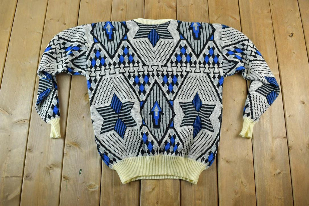 Vintage 1980s Repage Knit Abstract Pattern Crewneck Sweater
