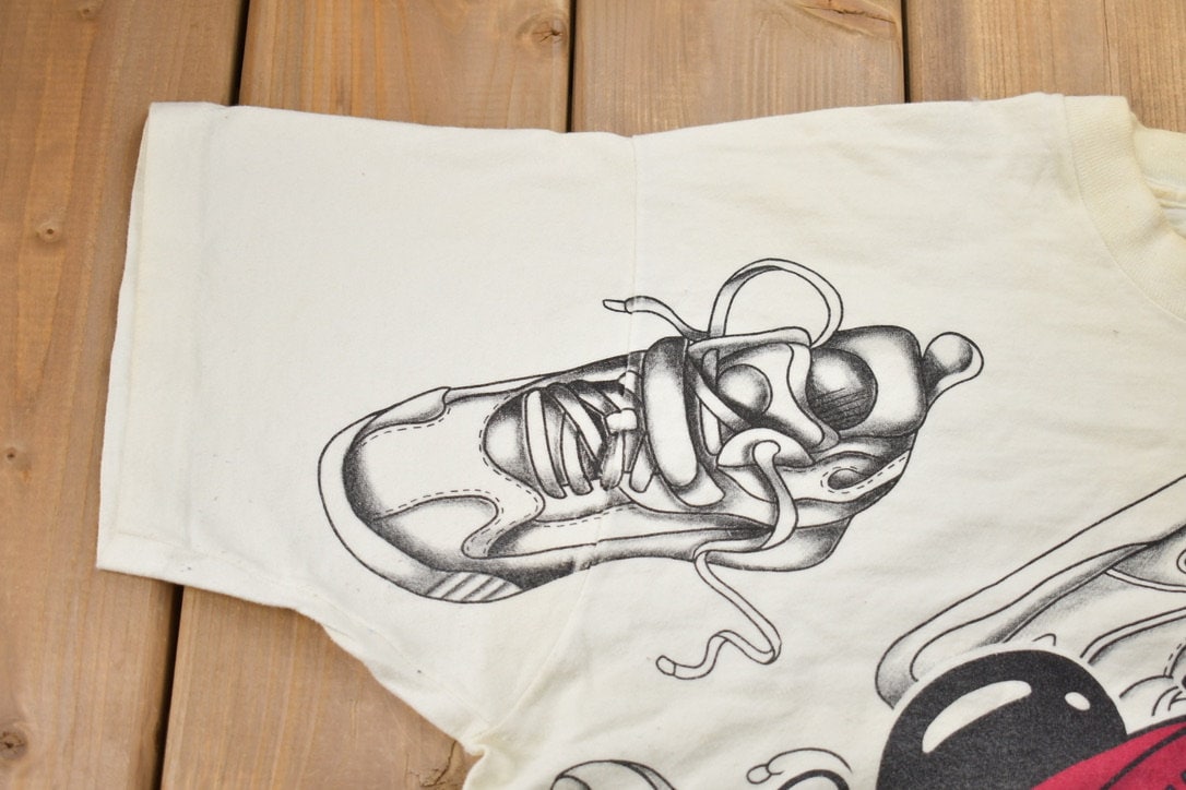 Vintage 1990s Disney Mickey Nouse AOP Sneakers T-Shirt  90s Graphic Tee  Vintage Mickey Mouse  Made In USA  90s Disney Tee