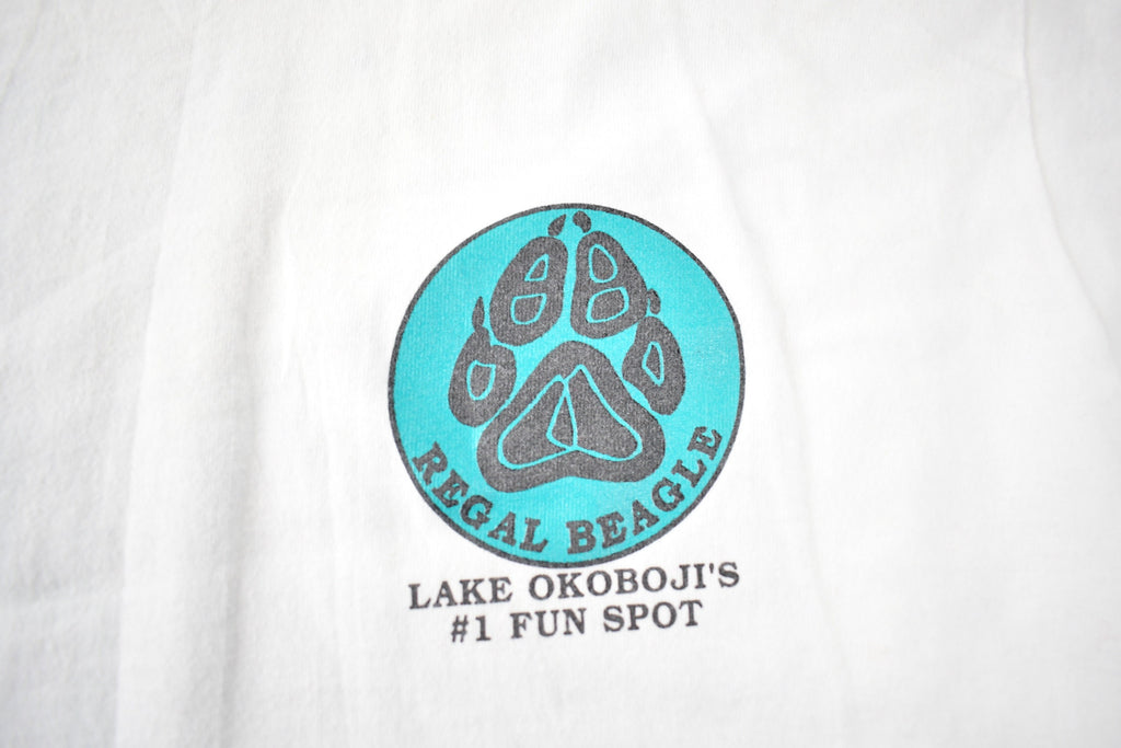 Vintage 1990s Regal Beagle Lake Okobojis Souvenir Single Stitch T Shirt Made In USA Size L