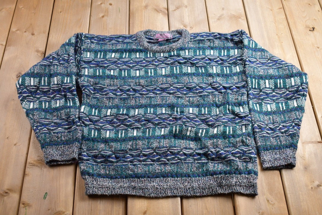 Vintage 1990s Concrete Acrylic Knitted Crewneck Sweater