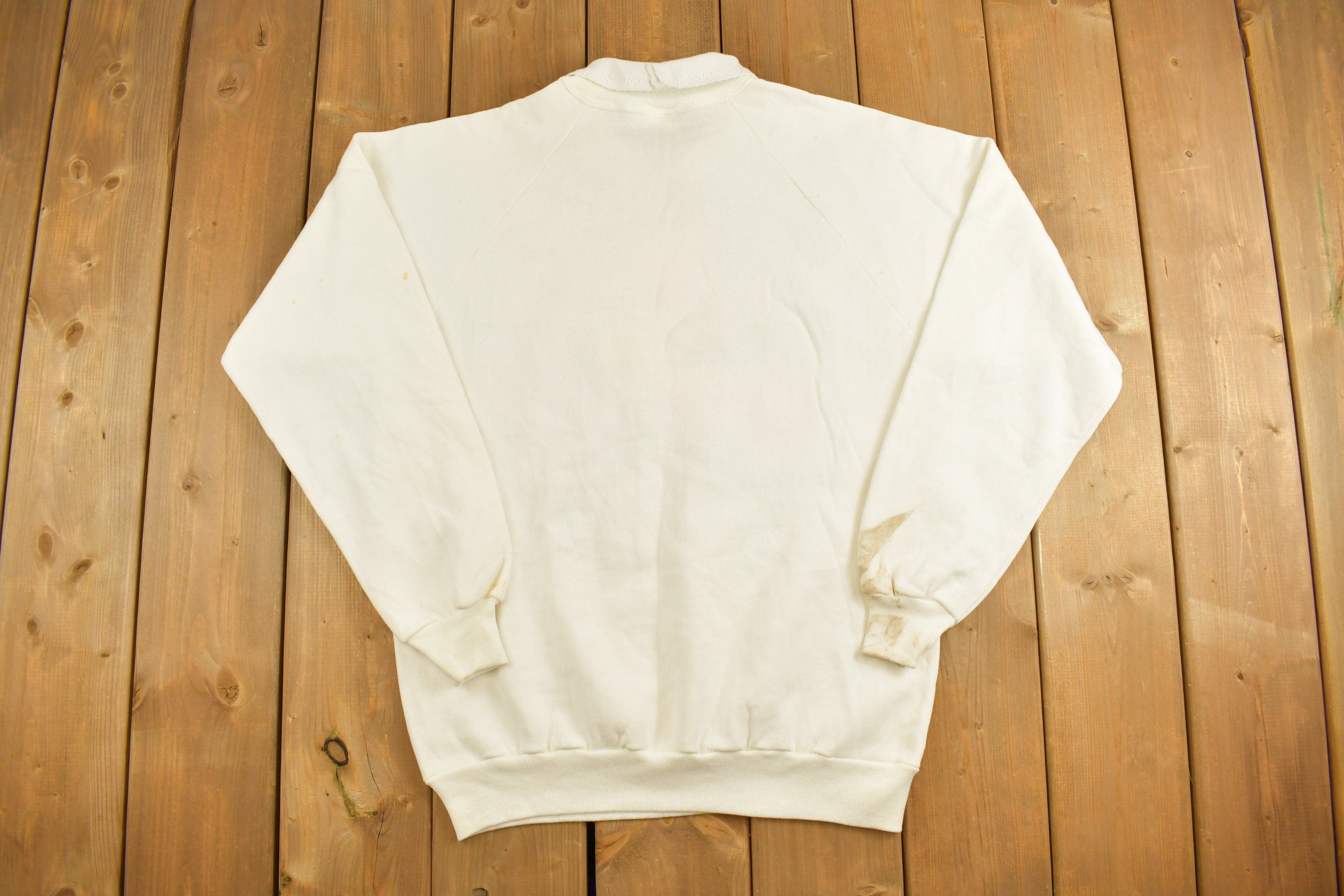 Vintage 1980s Morning Sun Floral Graphic Collared Sweatshirt