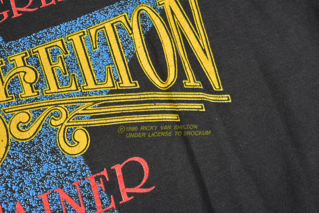 Vintage 1990 Ricky Van Shelton Entertainer Of The Year Country Music Graphic T-Shirt