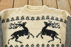 Vintage 1990s Reindeer Wool Knit Crewneck Sweater Men's Large