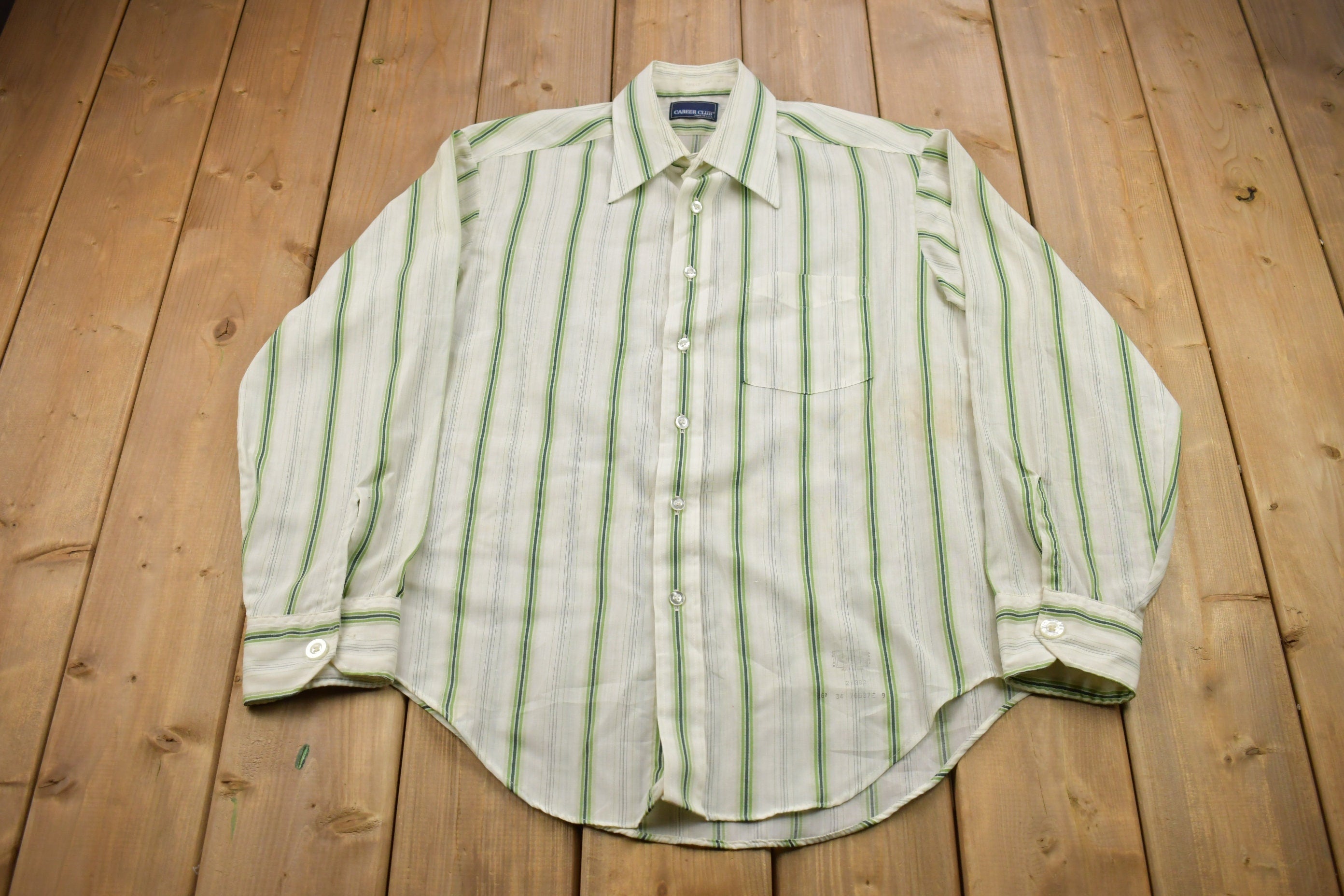 Vintage 1980s Striped Button Up Shirt /