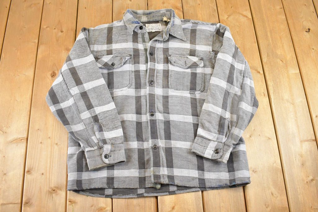 Vintage 1990s Great Canadian Rugged Wear Plaid Button Up Heavyweight Shirt Men's M