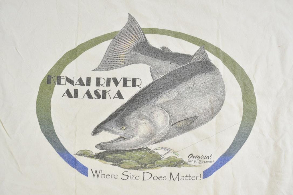 Vintage 1990s Alaska Wild Gear Salmon Fish Souvenir T-Shirt