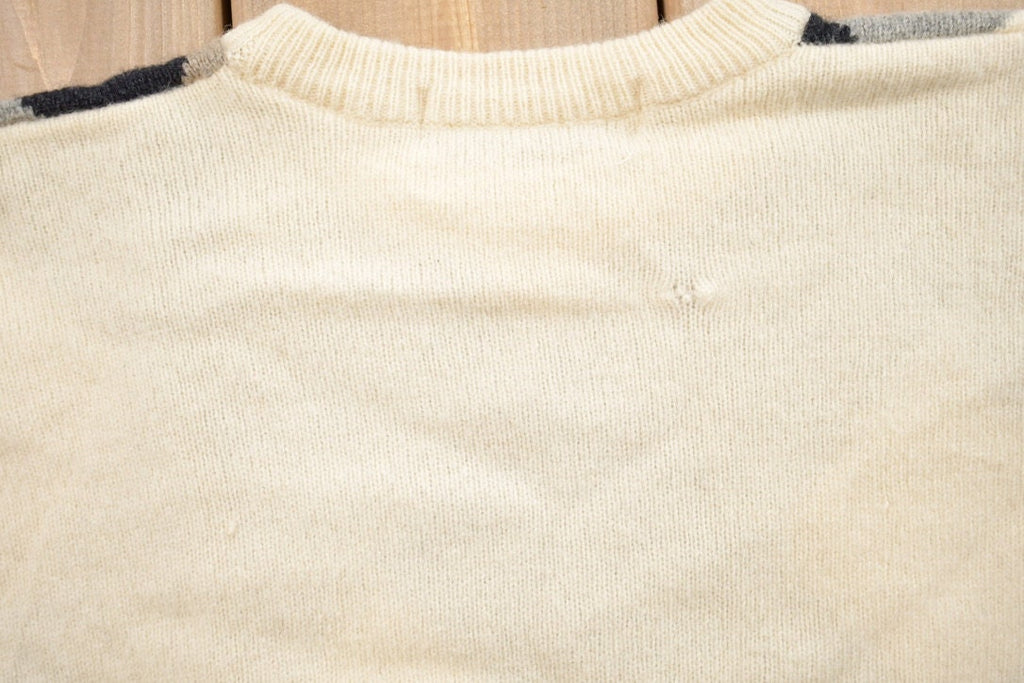 Vintage 1990s John Ashford Lambswool Argyle Crewneck Sweater