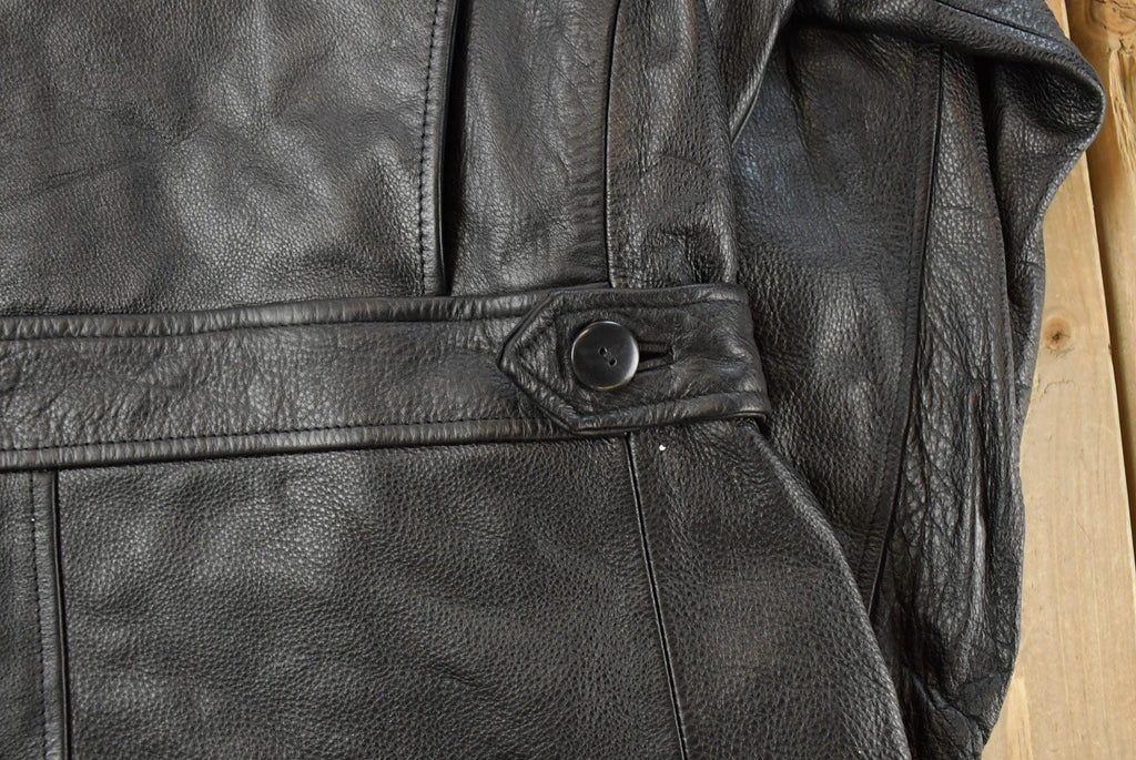 Vintage 1990s Otello Pelle Leather Motorcycle Jacket Women's M / Leather Biker Jacket / Leather Coat / Winter Outerwear / 90s Jacket