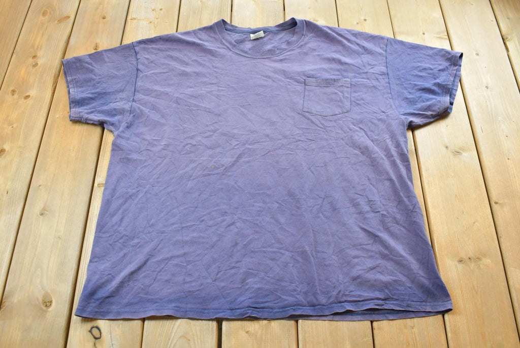 Vintage 1990s Hanes Blank Pocket T-Shirt Men's 2XL