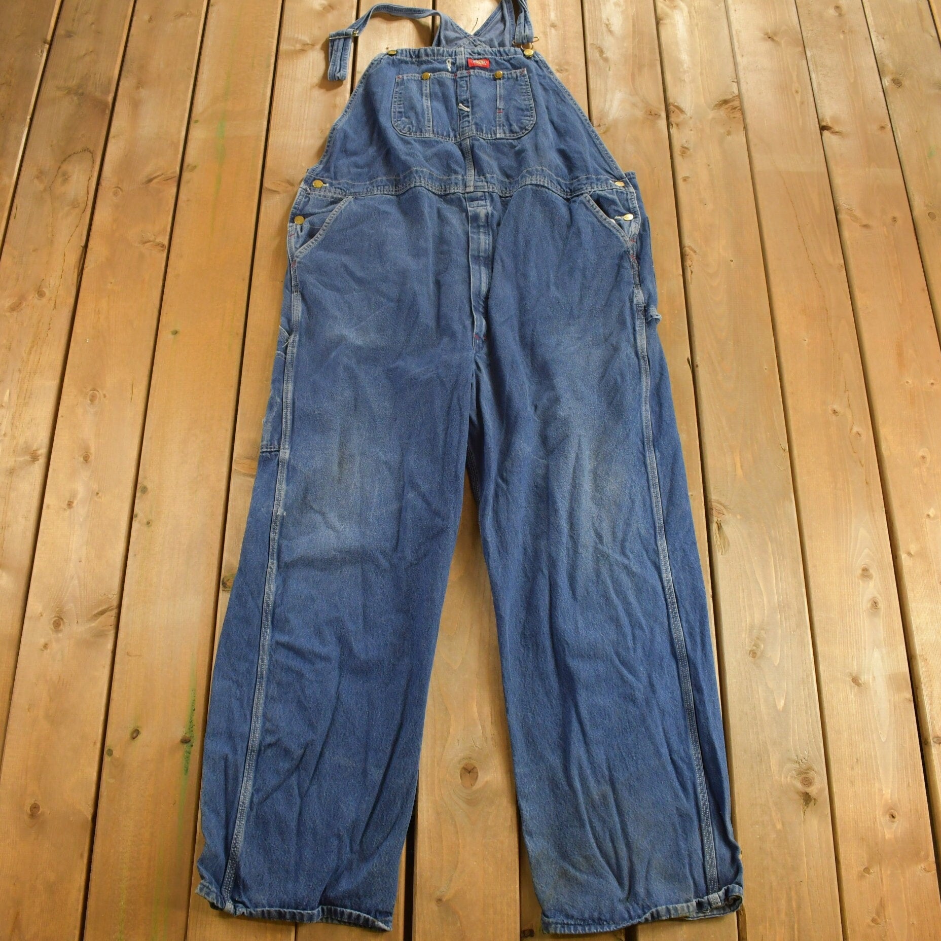 Vintage 1990s Dickies Denim Jean Overalls Size 50 x 31 / Vintage Overalls / Streetwear / Vintage Workwear / Dickies / Vintage Jean Overalls