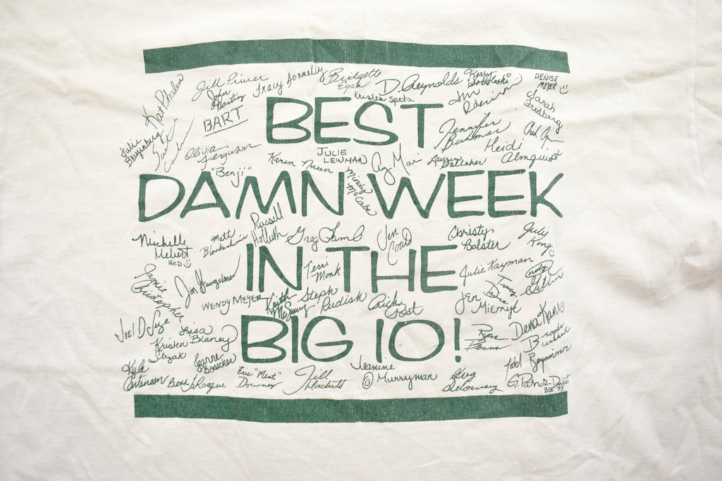 Vintage 1993 Best Damn Week In The Big IO University Of Iowa Rho Chi Rush T-Shirt