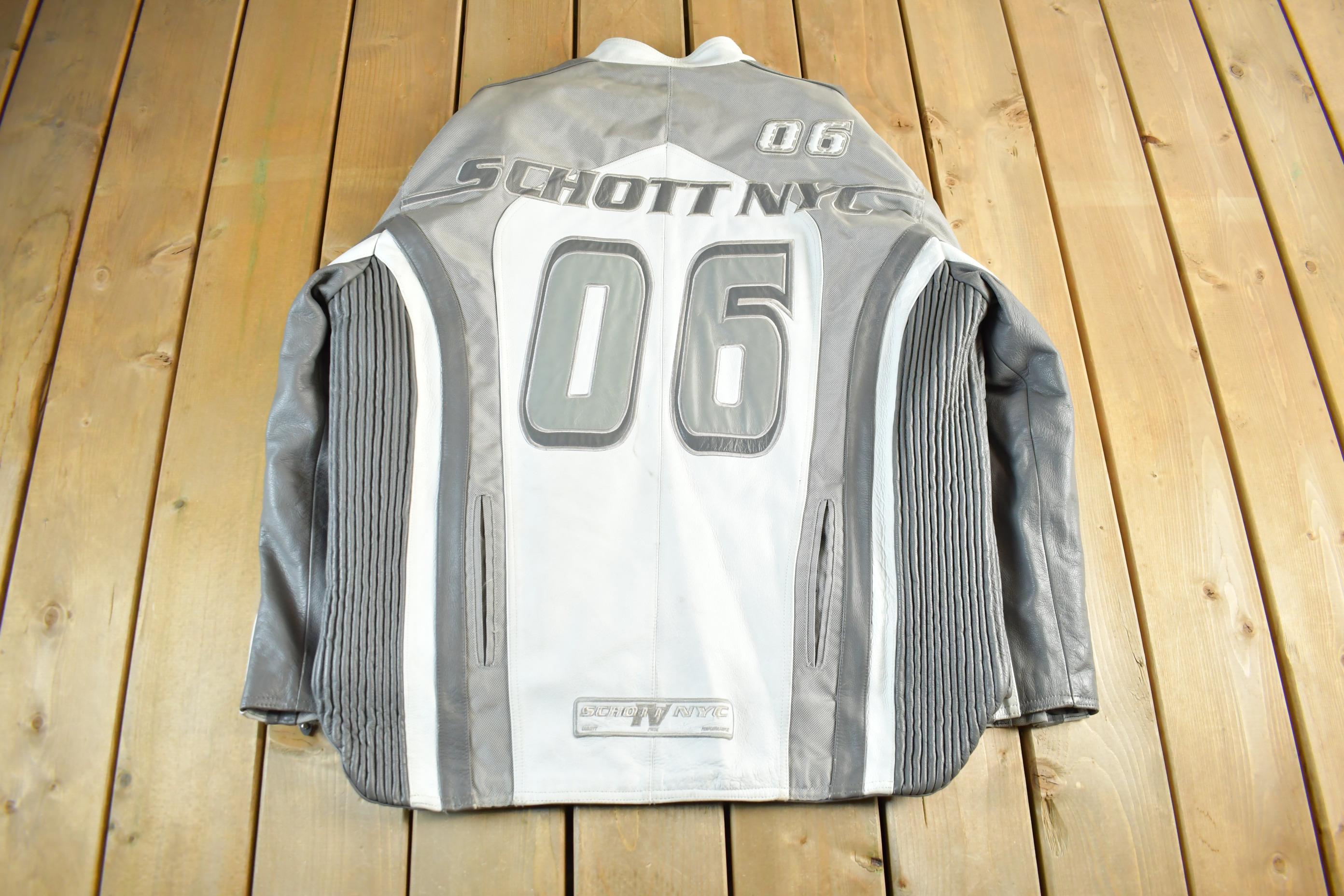 Vintage Y2K Schott Motorcycle Leather Jacket Men's 2XL