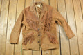 Vintage 1970s Scully Western Leather Fringed Cowboy Jacket Made In USA