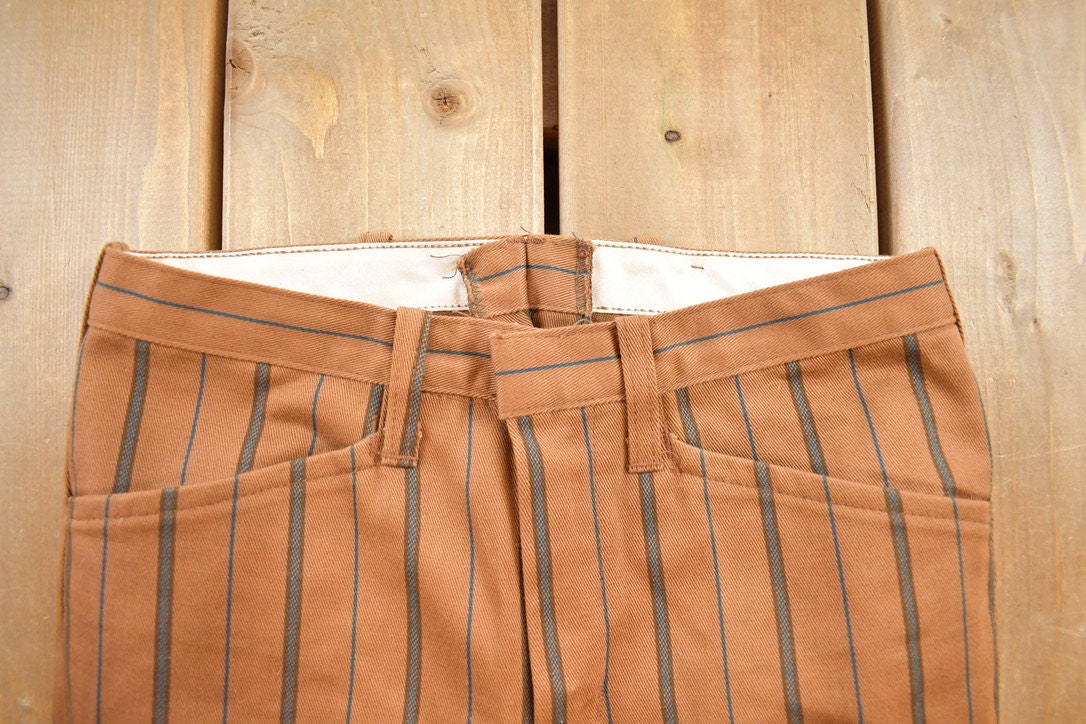 Vintage 1970s Top Gun Bootlegger Striped Pants Size 28x33