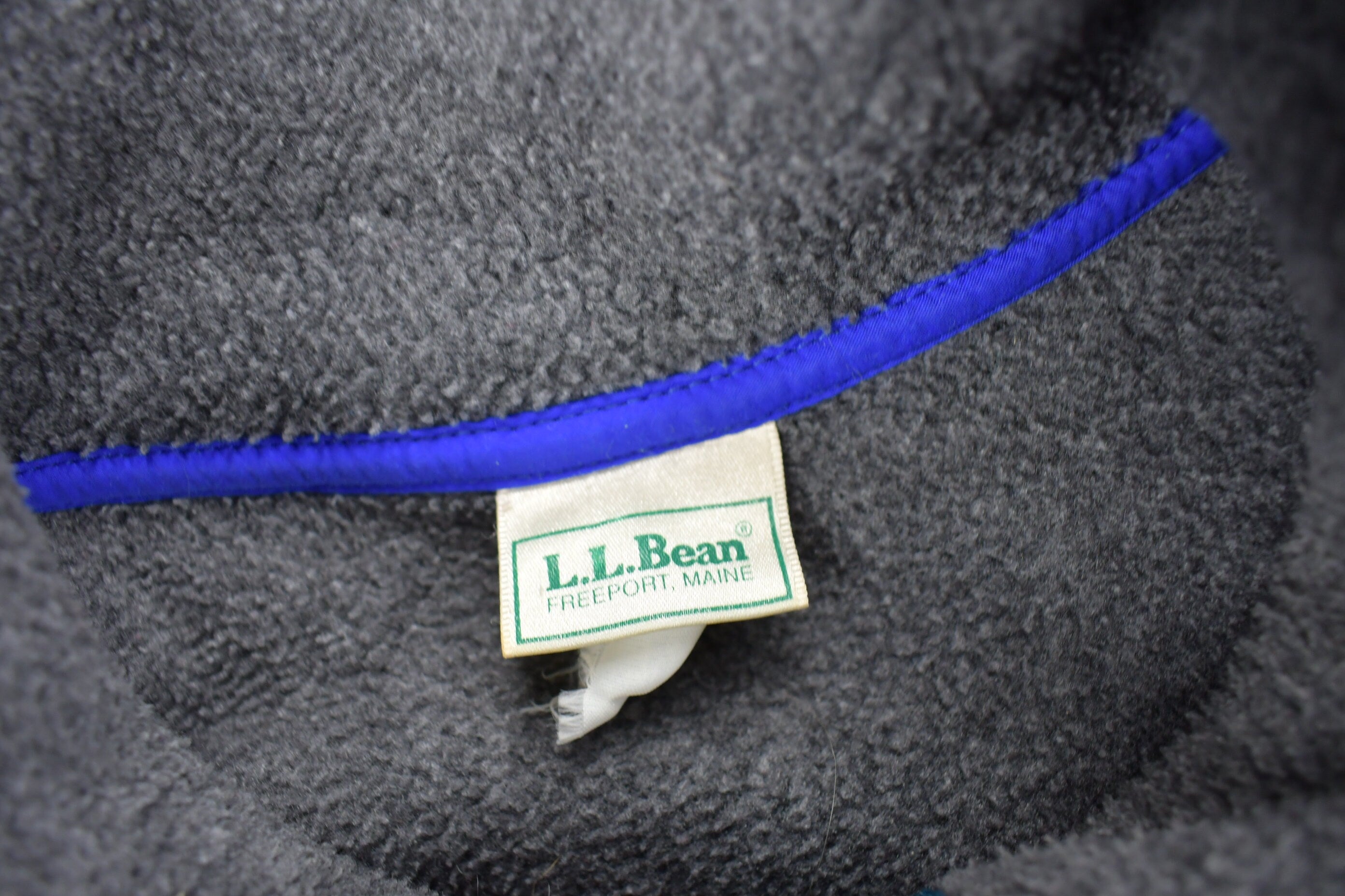 Vintage 1980s LL Bean Full Zip Grey Fleece Sweatshirt