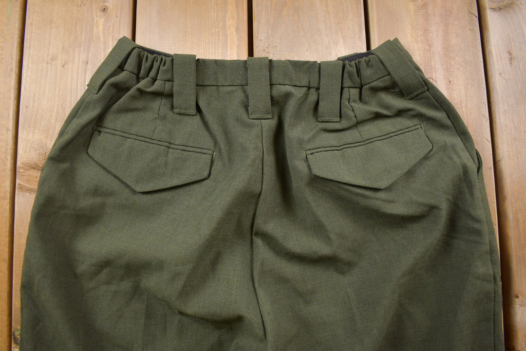 Vintage 1990's Uniform Trousers with Stretch Waist 28-30 x 28 Made in USA  American Vintage  Streetwear Fashion  Vintage Pants