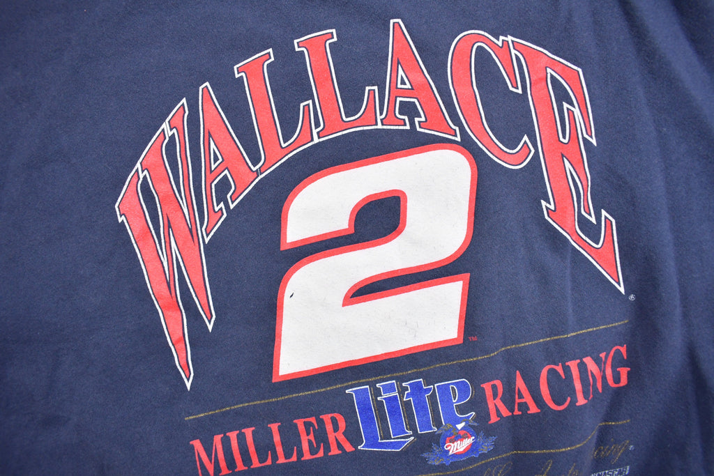 Vintage 1990s Rusty Wallace Miller Lite Racing Graphic Crewneck Sweatshirt