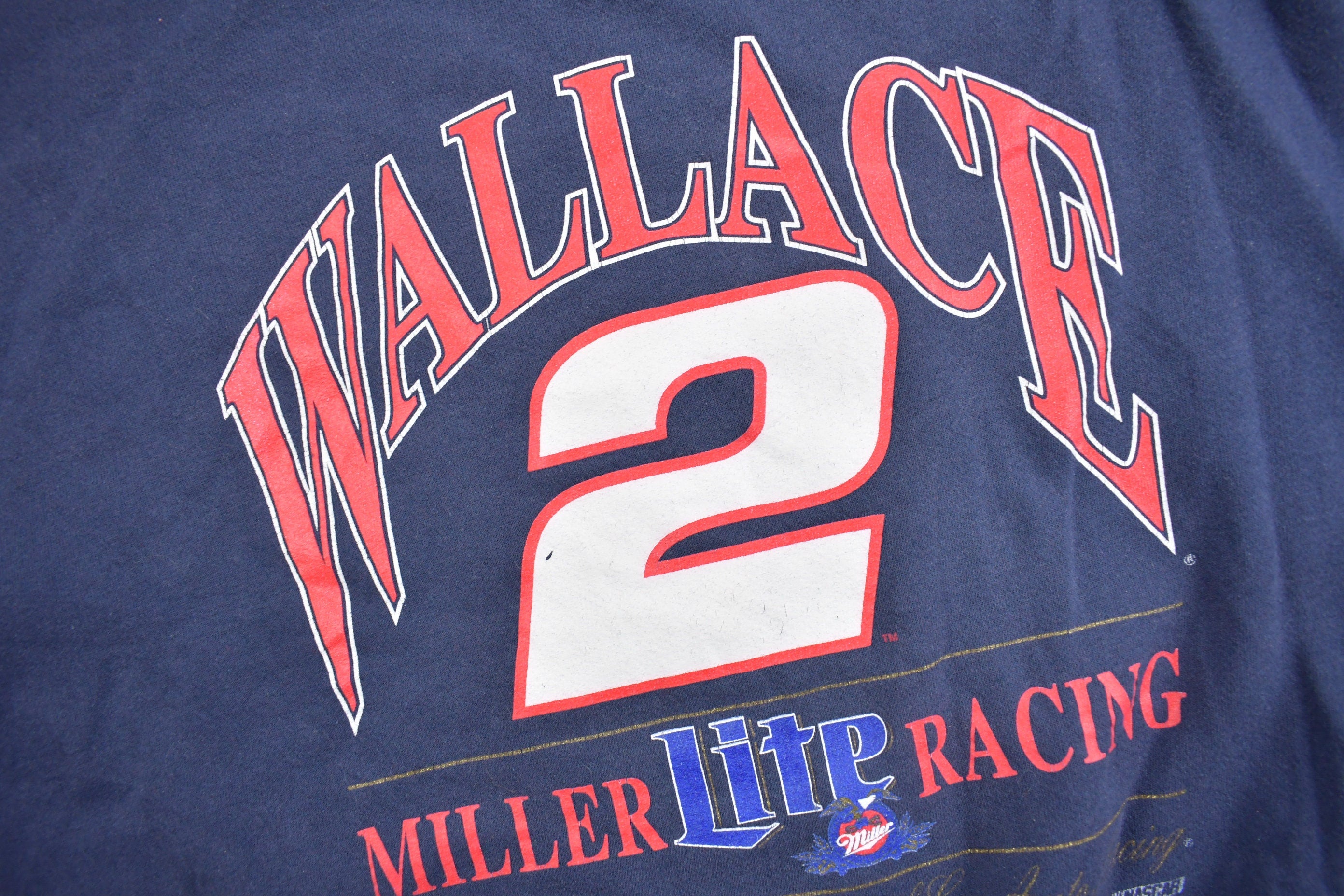 Vintage 1990s Rusty Wallace Miller Lite Racing Graphic Crewneck Sweatshirt