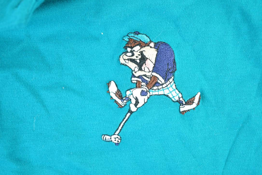 Vintage 1990s Deadstock TAZ Warner Bros Cartoon Promo Golf Polo T-Shirt