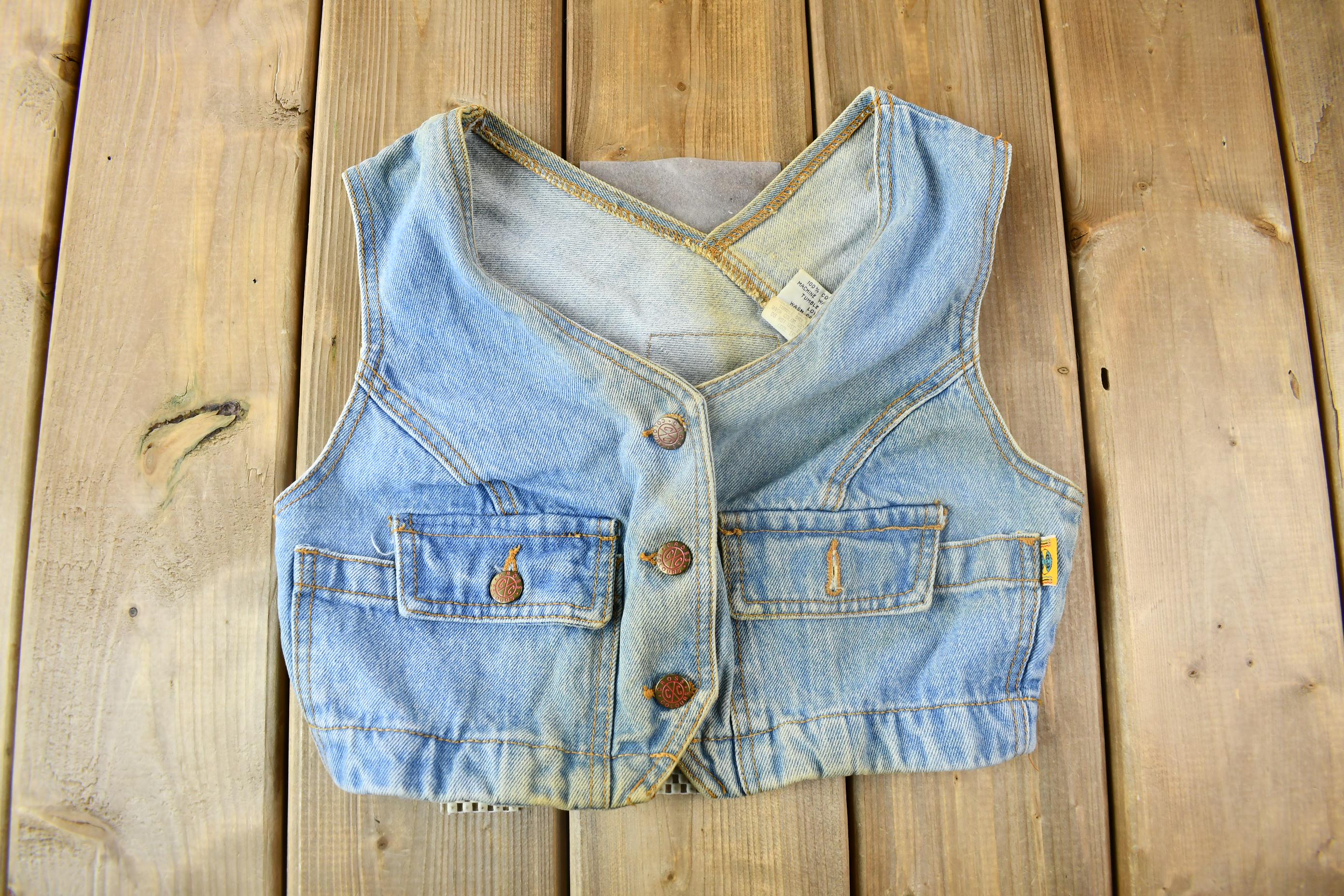 Vintage 1990s Cross Colours Mini Jean Vest