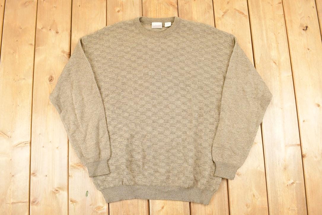 Vintage 1990s Fieldmaster Abstract Knit Sweater Men's L