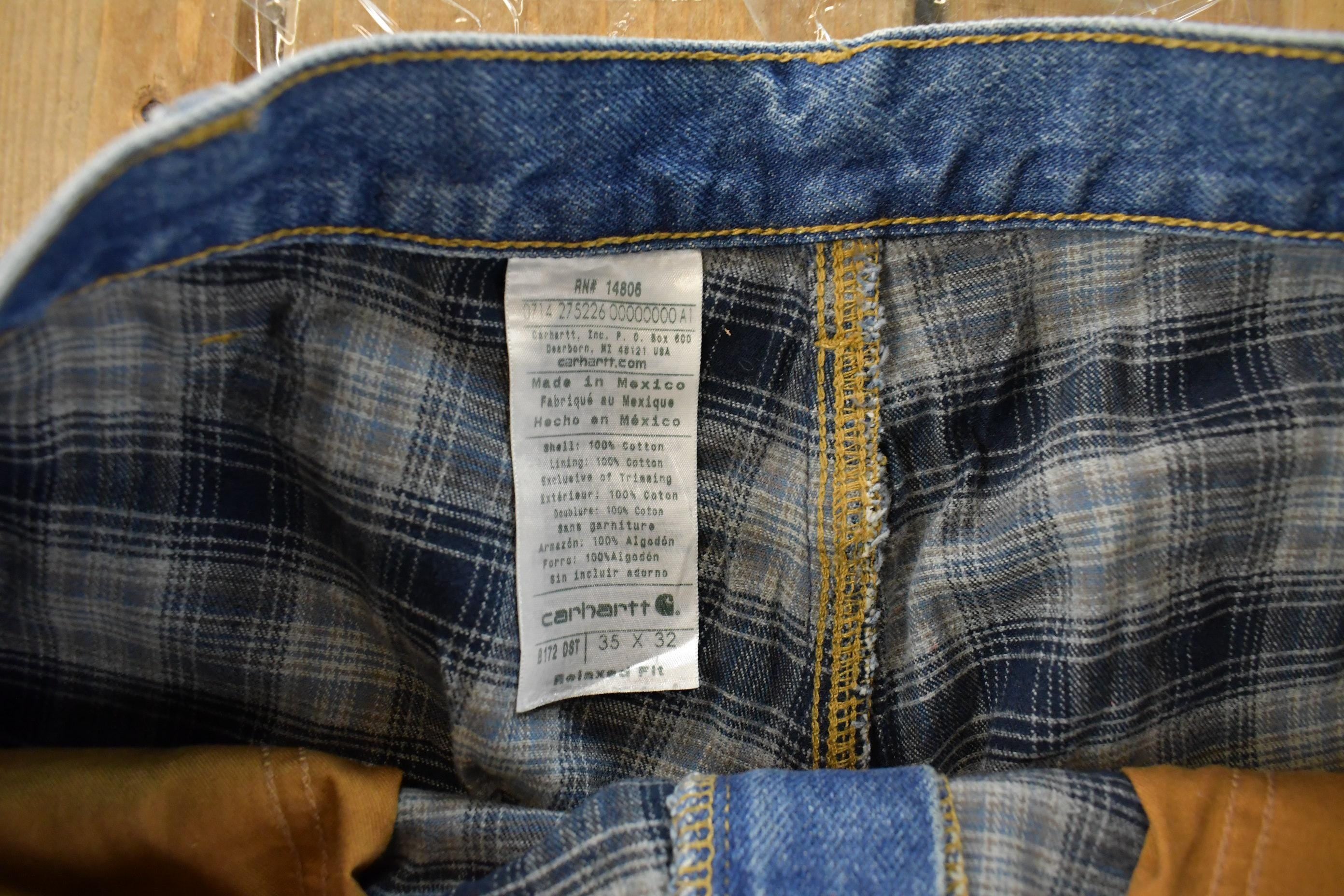 Vintage 2000s Carhartt Flannel Lined Denim Jeans Men's 36 x 32