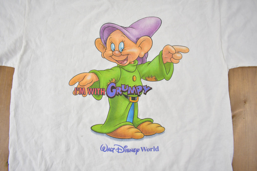 Vintage 1990s Walt Disney World IM With Grumpy Seven Dwarves Graphic T-Shirt