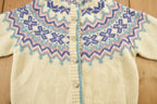 Vintage 1990s Woolrich Woman Knitted Wool Snowflake Cardigan Sweater