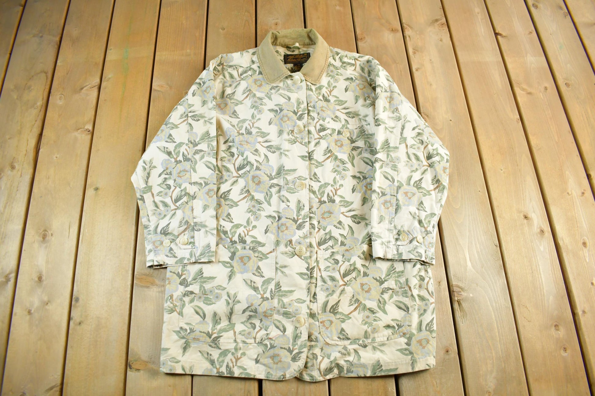 Vintage 90s Eddie Bauer Floral Barn Chore Coat - Women's Medium