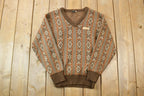 Vintage 1990s Brown Knit Crewneck Sweater