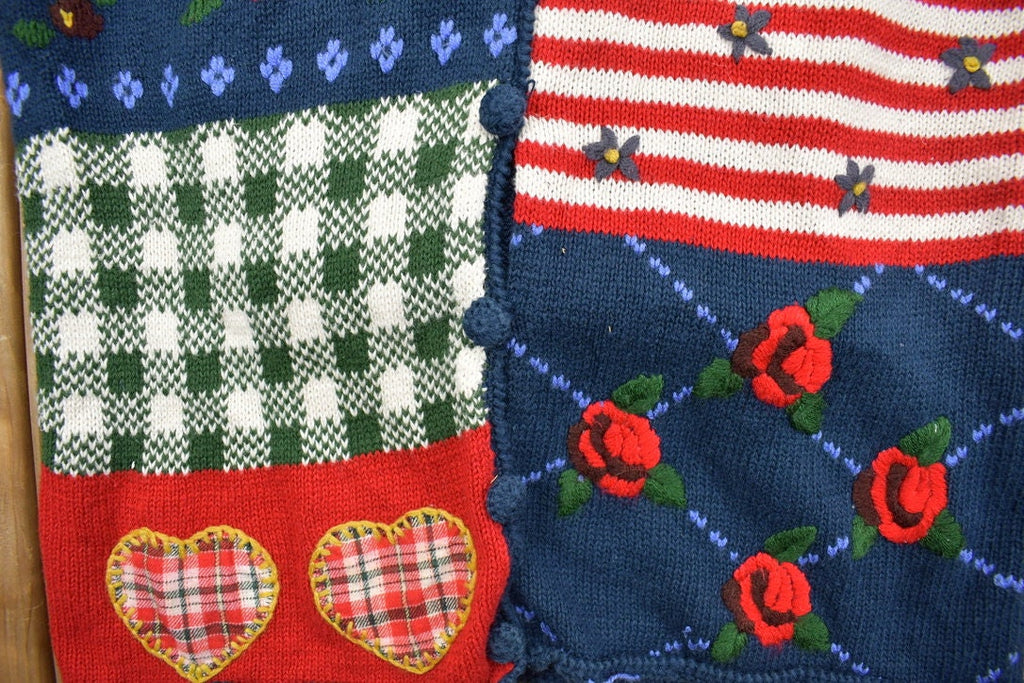 Vintage 1990s Cute Table Cloth Button Up Vest
