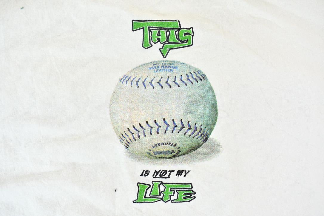 Vintage 1990s Kerusso Activewear Softball is my Game but Jesus is my Life Graphic T-Shirt