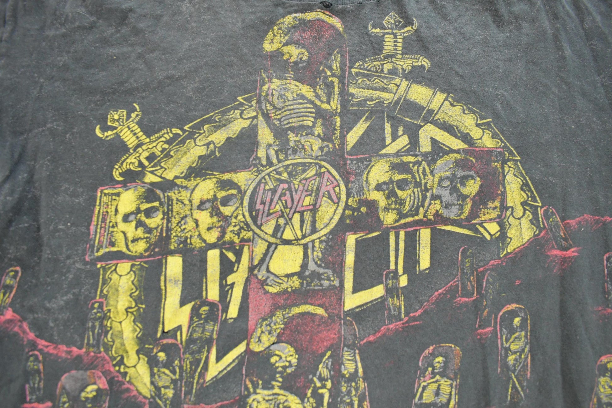 Vintage 1991 Slayer Seasons in the Abyss Tour Thrashed Band T-Shirt Men's XL