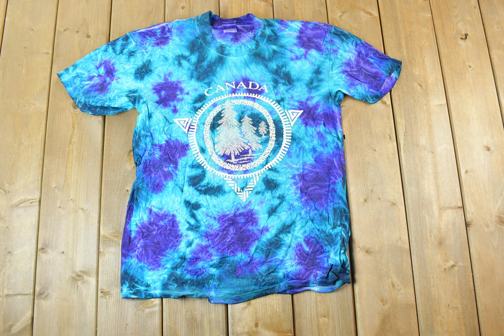 Vintage 1990s Tie Dye Canada Single Stitch T-Shirt  90s Vintage Souvenir Tee  Rare Vacation Tee  Summer Shirt Made In USA