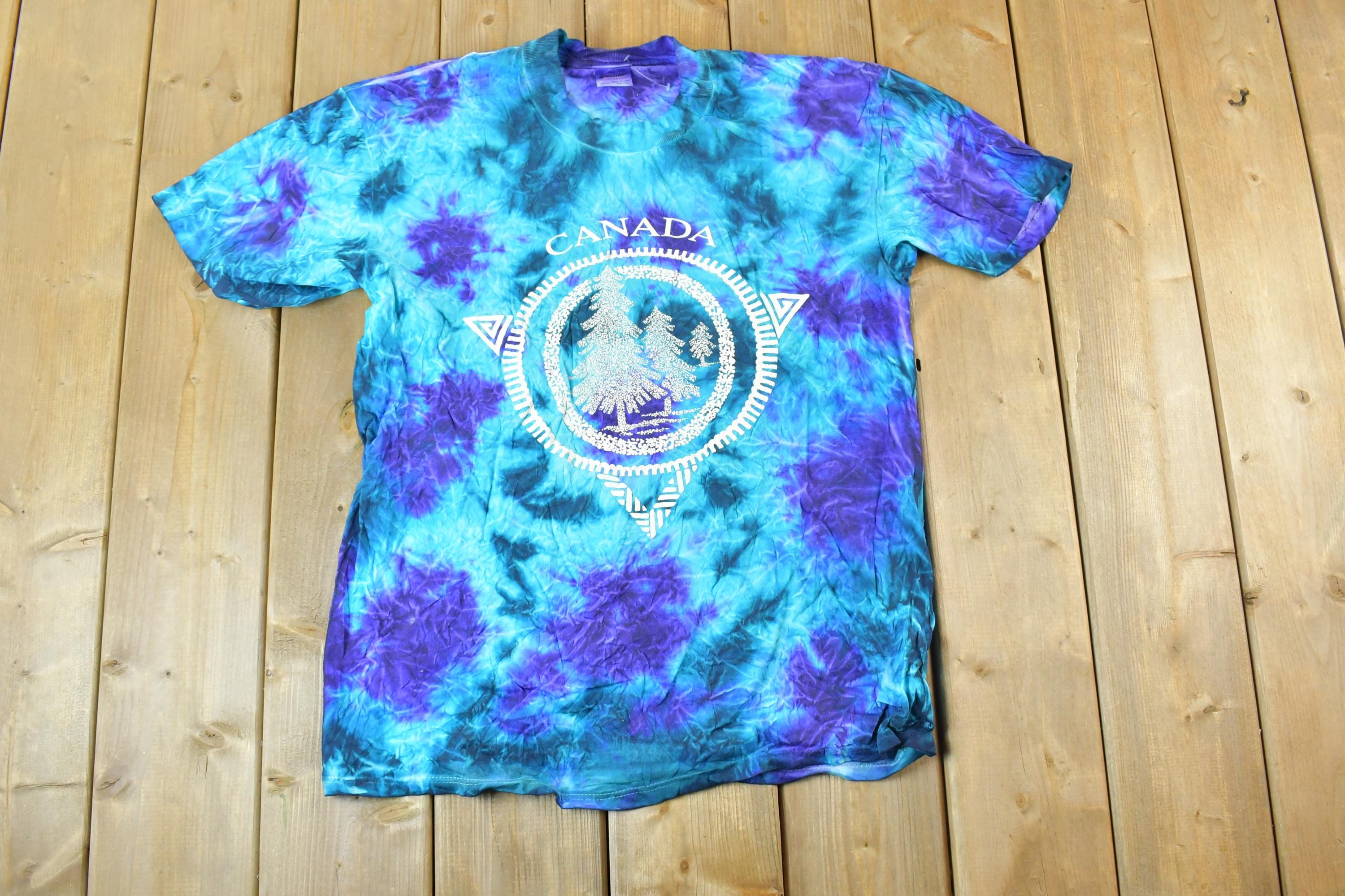 Vintage 1990s Tie Dye Canada Single Stitch T-Shirt  90s Vintage Souvenir Tee  Rare Vacation Tee  Summer Shirt Made In USA