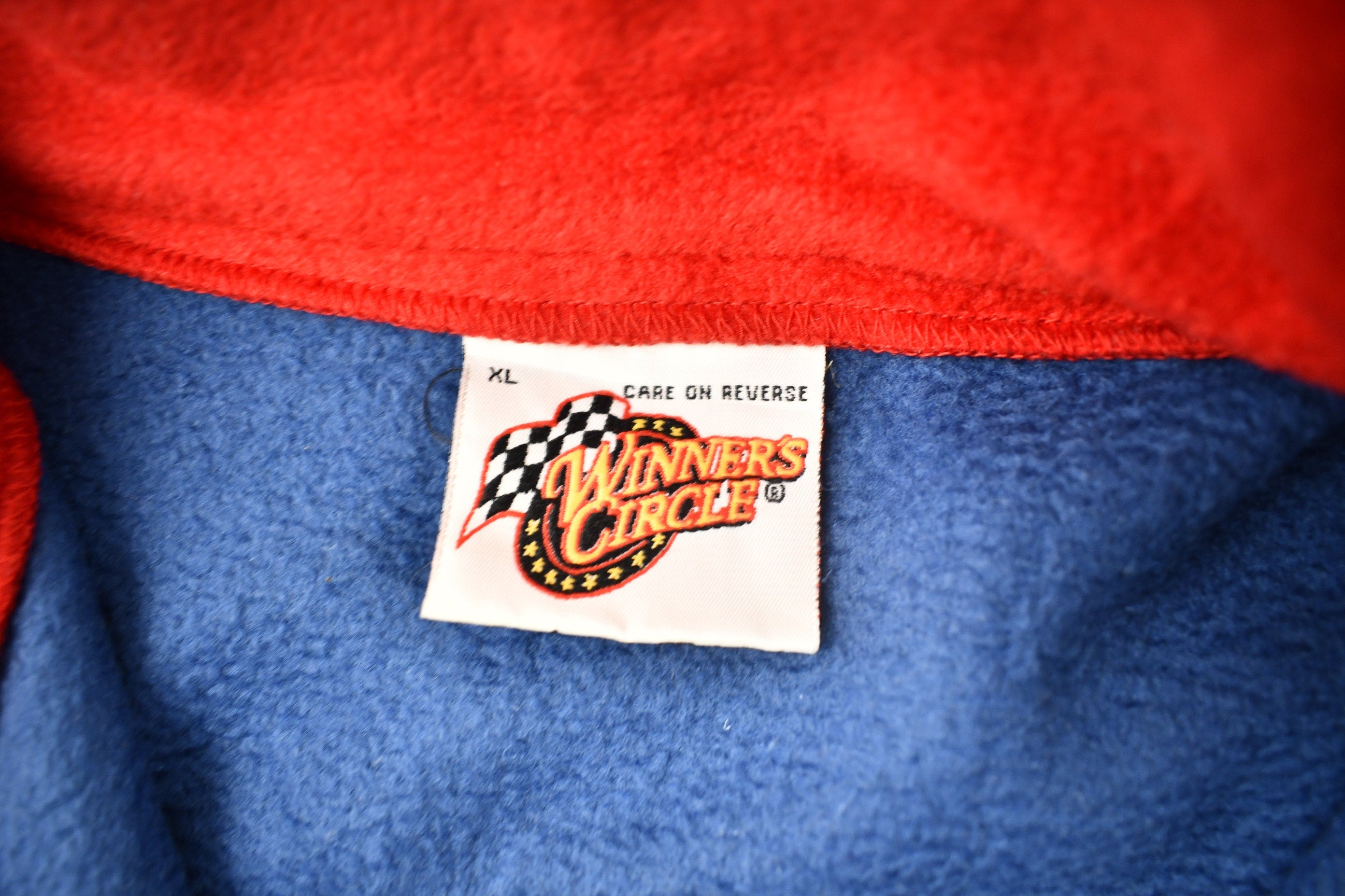 Vintage 1990s Jeff Gordon Nascar Quarter Zip Fleece Sweater  Sportswear  Color Block  Streetwear  Athleisure  Embroidered
