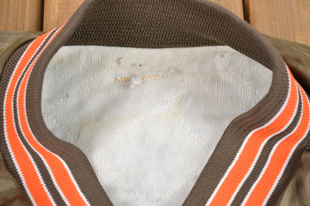 Vintage 1980s Cleveland Browns NFL Satin Bomber Jacket