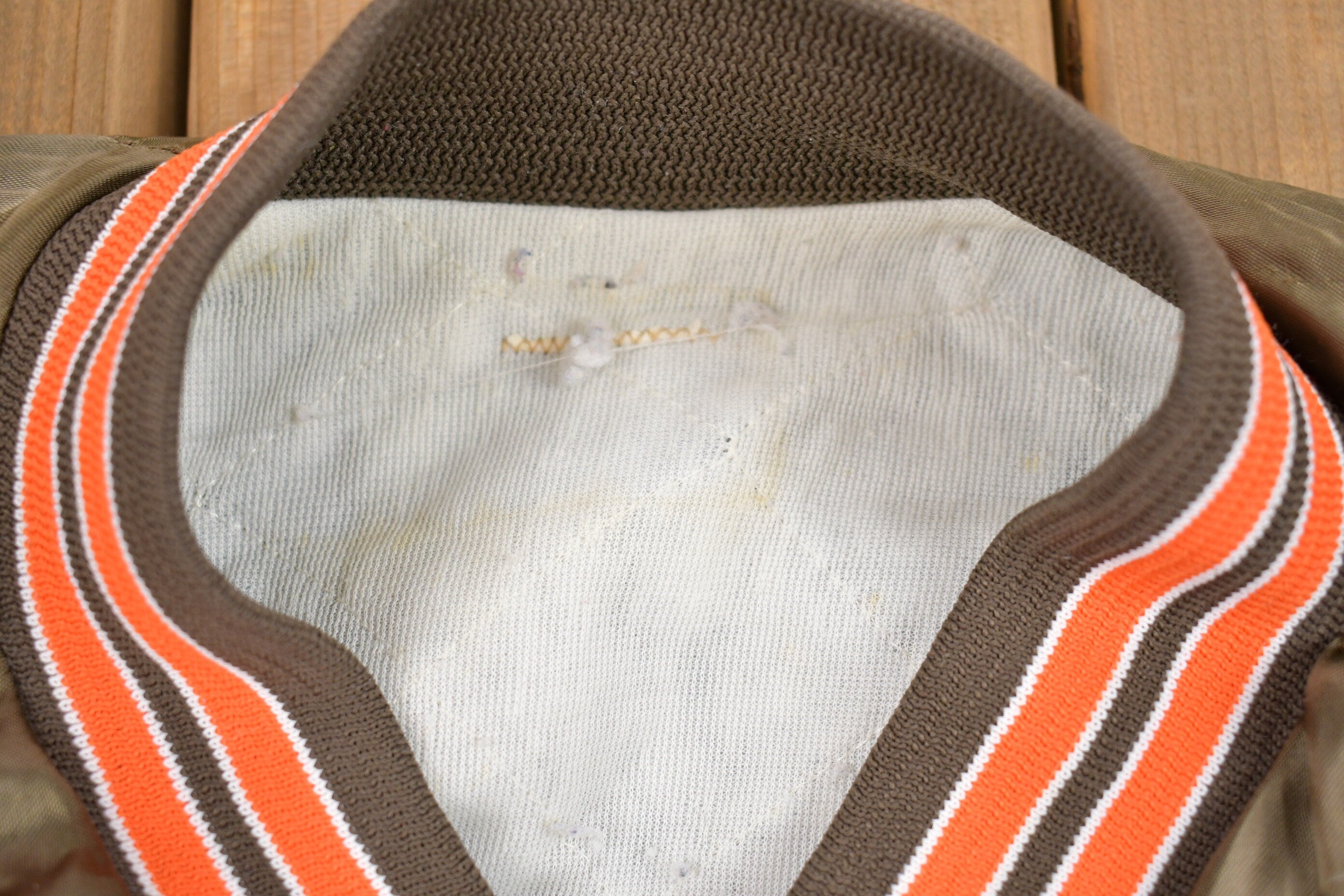 Vintage 1980s Cleveland Browns NFL Satin Bomber Jacket