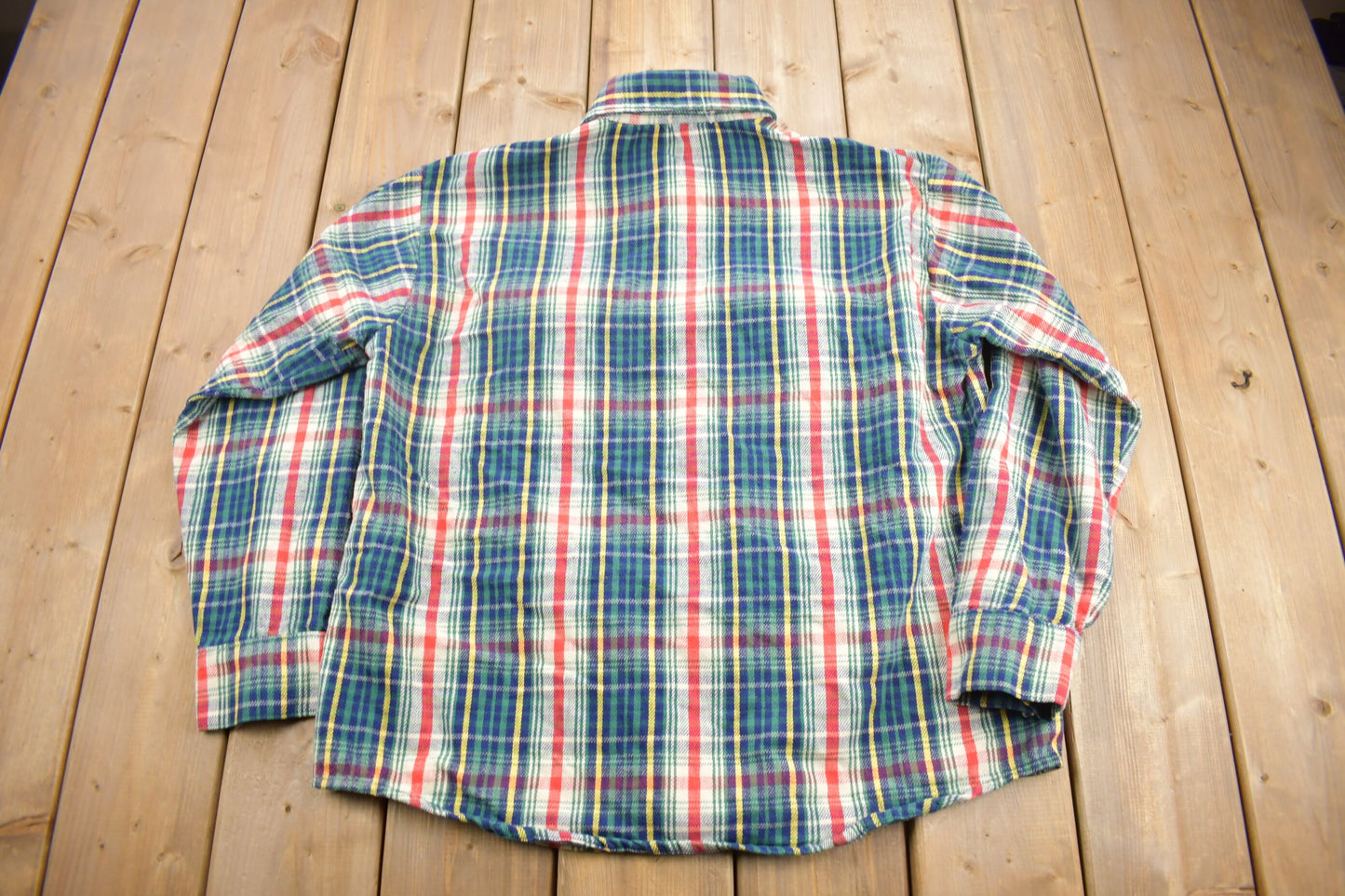 Vintage 1980s Jim "Catfish" Hunter Plaid Flannel Button Up Shirt / 1990s Button Up / Vintage Flannel / Plaid Shirt / Outdoorsman