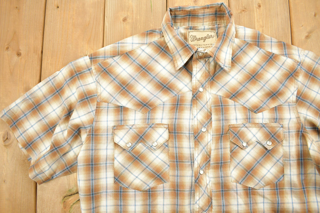 Vintage 1990s Wrangler Plaid Flannel Button Up Shirt