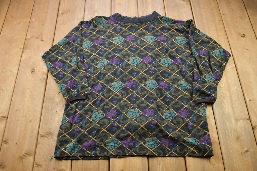 Vintage 1990s Patterned Floral Theme Sweatshirt