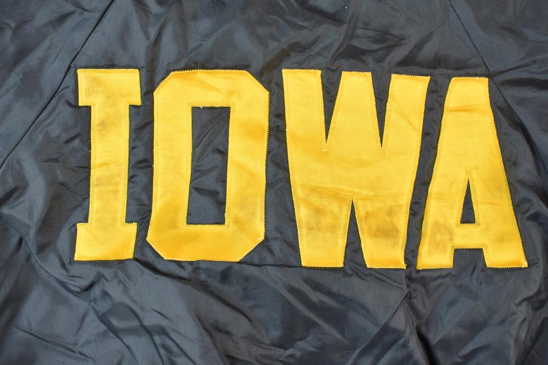 Vintage 1990s Iowa Hartwell Jackets Satin Button Up University of Collegiate NCAA Jacket