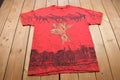 Vintage 1990s Anvil Giraffe All Over Print Graphic T Shirt
