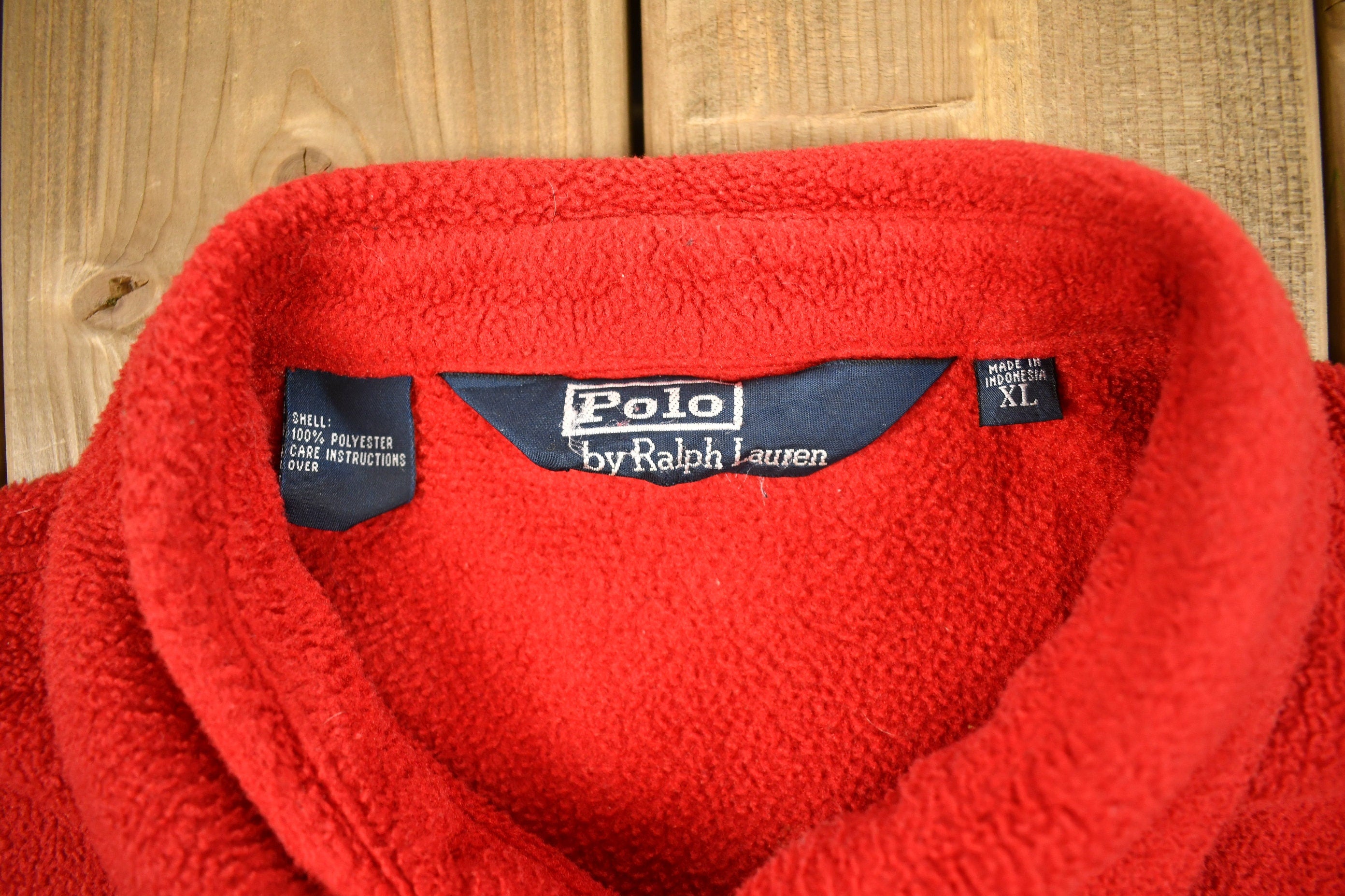 Vintage 1990s Polo Ralph Lauren Zip Up Polartec Fleece Sweater