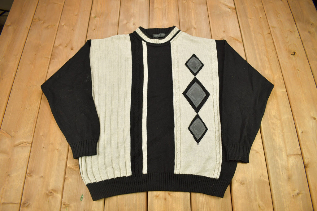 Vintage 1990s Compass Card Knitted Crewneck Sweater