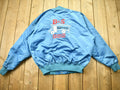 Vintage 1980s B&S Seamless Spouting Embroidered Satin Bomber Jacket