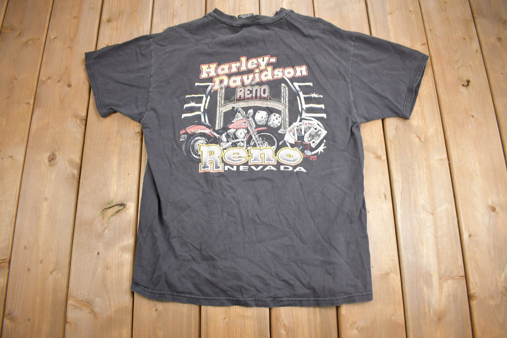 Vintage 1990s Harley Davidson Reno Nevada Motorcycles T-Shirt